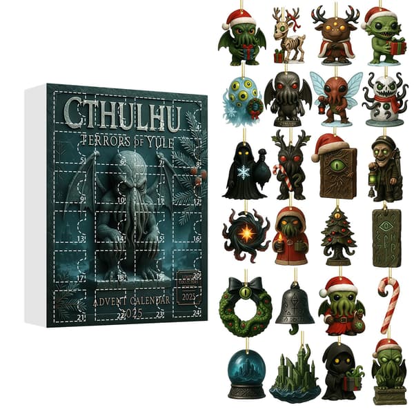 Julekalender \"Blind Box\", Akrylpynt, Cthulhu, 24 stk