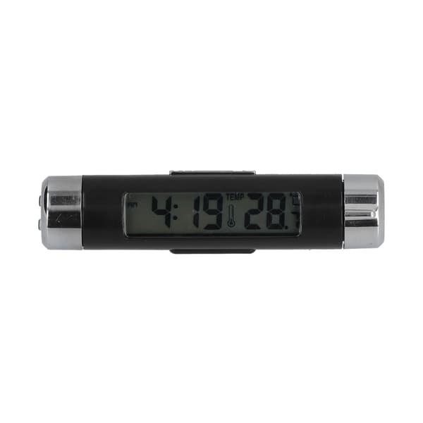 Biltermometer, LCD dashbordklokke, batteridrevet, lysende, multifunksjonell