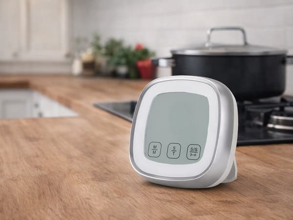 Digitalt køkkentermometer med probe, rustfrit stål, -20°C til 300°C, LCD-display Silver
