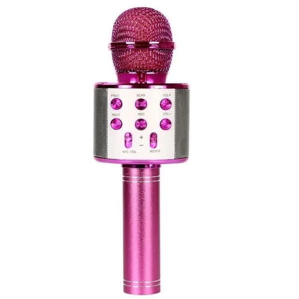 Trådløs karaokemikrofon med LED-lys, Bluetooth, rød, til børn