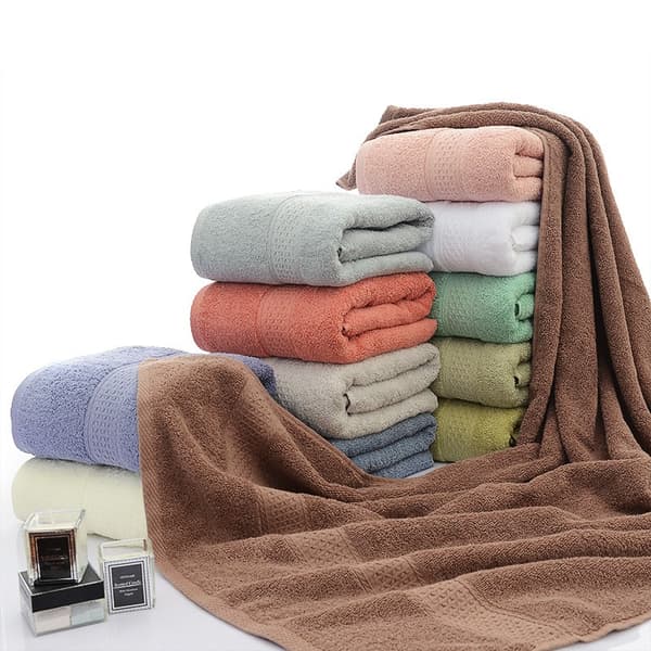 2-pakning store badehåndklær, 100 % bomull 350 GSM, 70x140 cm, ekstra myke, røde