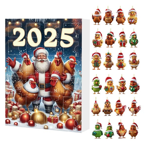 Julepynt Adventskalender 24-dagers nedtelling, Dyreanheng, Stil G