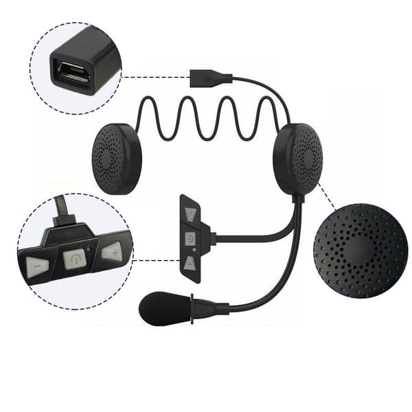 Motorcykelhjälm Bluetooth Headset 5.2, Svart, 35h speltid, Autosvar, Vattentät