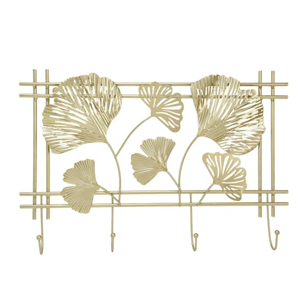 Veggmontert kleshenger, Ginkgoblad-design, Premium metall, Solid og holdbar, Elegant stil