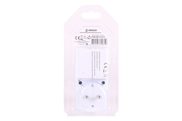 Digital timer, 230V 50Hz, 8A, nedtelling, tilfeldig, på/av, 12/24H