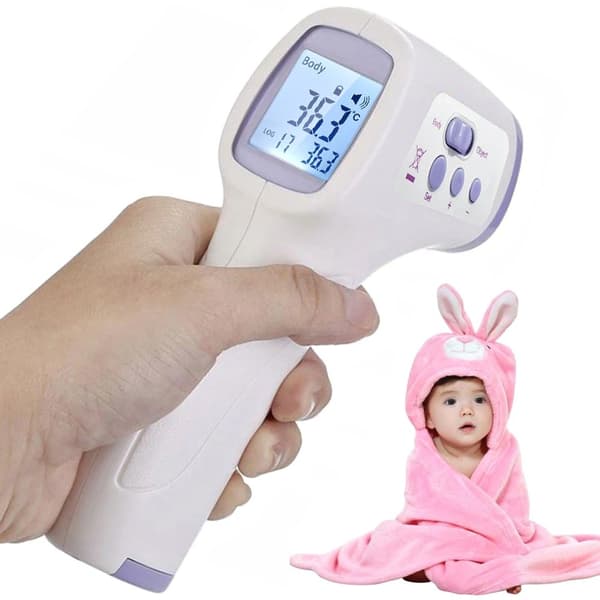 Infrarødt termometer, berøringsfrit medicinsk babytermometer, 2-i-1, LCD-display