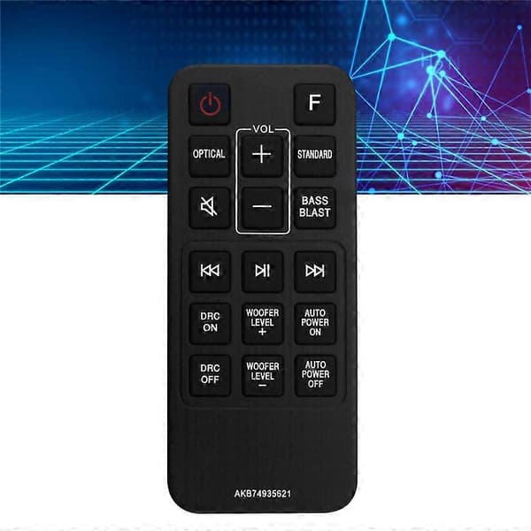 Erstatningsfjernkontroll AKB74935621 for lydplanke SJ2 SJ2.AEUSLLK SJ2.DEUSLLK Black