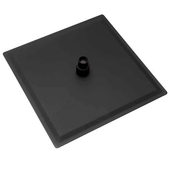 30 cm regndusjhode i rustfritt stål 360° rotasjon, svart, med messingarm, til baderom