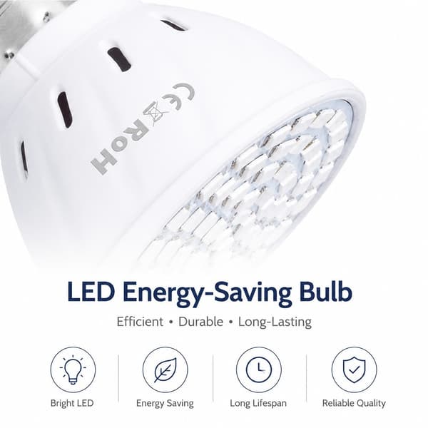 E27 Plantelyspære, 48 LED, Fullspektrum, Innendørs Hagelampe