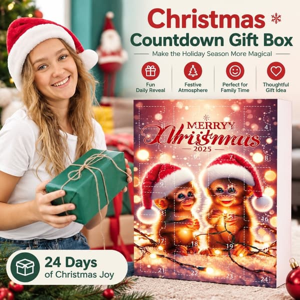 Julepynt adventskalender, ape, 2D akryl, stil D