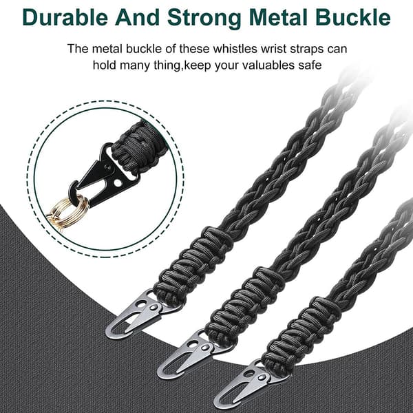 Handvävd Paracord Nyckelring, Svart, Slitstark Polyester, Multifunktionell för Nycklar & ID