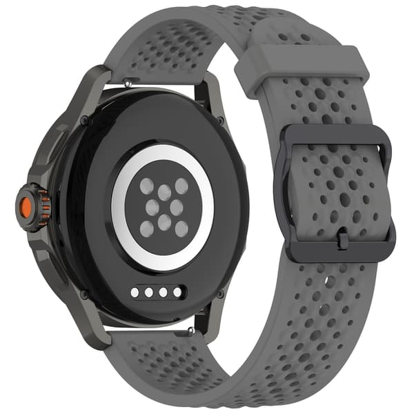 Silikone urrem til Xiaomi Watch S4 Sport, grå, 22 mm, åndbar justerbar