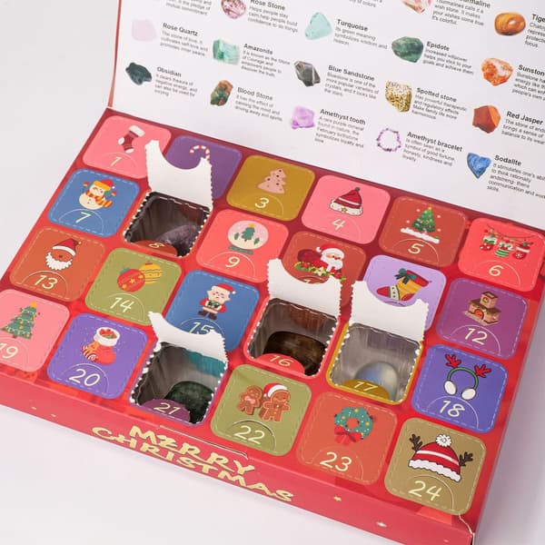 Krystall-adventskalender 24-dagers nedtelling til jul, 2025, reflekterende festlig dekor