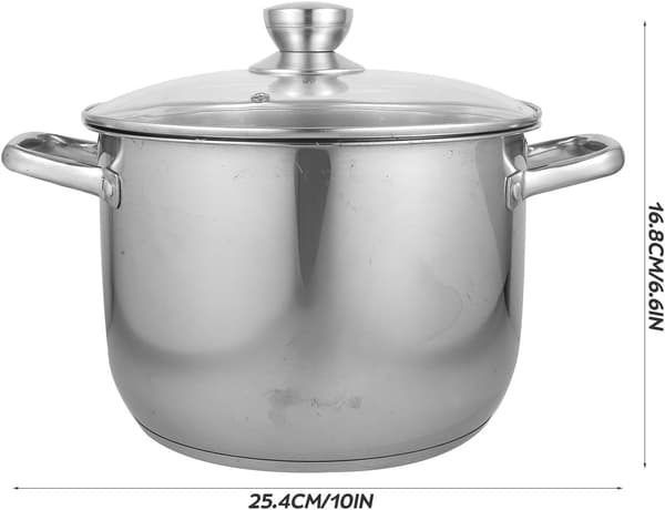 26 cm 304 rustfrit stål gryde, fortykket multifunktionel suppegryde til hjemmekøkkenet
