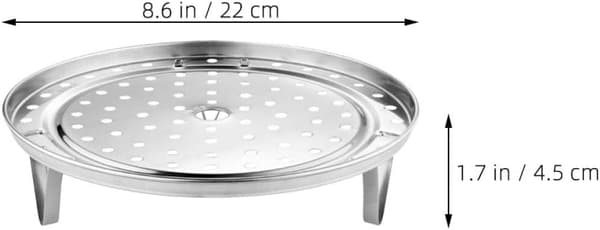 Dampstativ i rustfritt stål med avtakbare ben, 2 stk 22 cm, husholdningsdampgrytebrettstativ for dumplings og matlaging