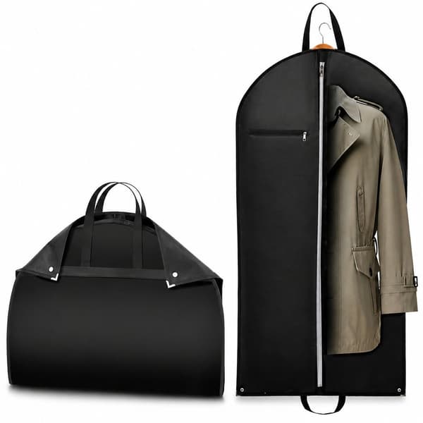 Plaggpåse, Andningsbart Non-Woven Kostymskydd för Garderobsförvaring, Svart, M