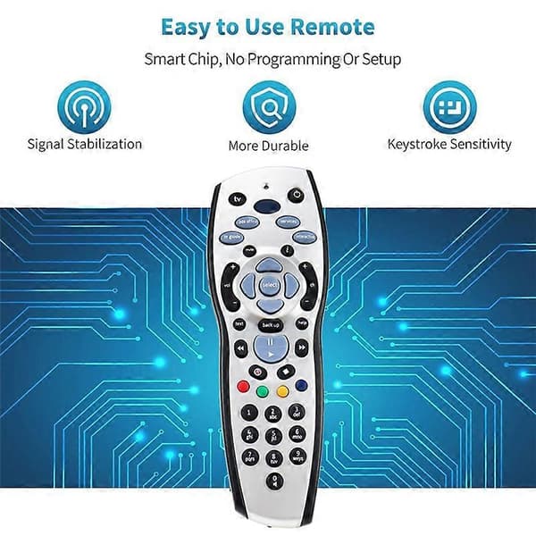 Erstatningsfjernkontroll Sky+HD Rev 9F for alle Sky HD-bokser Silvery