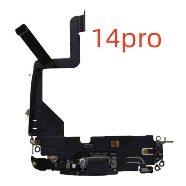 Ladeport-dokk for iPhone 14 Pro, USB-laderkontakt, svart, reservedel for enkel installasjon