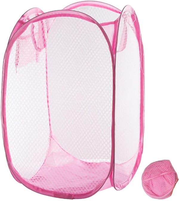 Sammenleggbar skittentøyskurv for soverom og nurbey Aquaforge (rosa)
