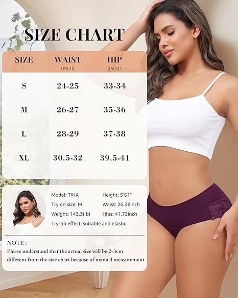 Dame Blonde Sømløse Bikini Trusser - Bløde Usynlige Hipster, 6-pak (S-XXL)