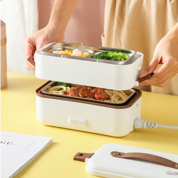 Elektrisk matlåda, Enkellager, 300W, Plast & Rostfritt Stål, för Kontor & Resor 1.8L