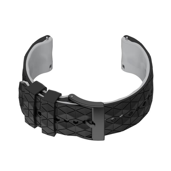 Silikonarmband för Suunto 9 & 7, svart och grå, andningsbart, justerbart