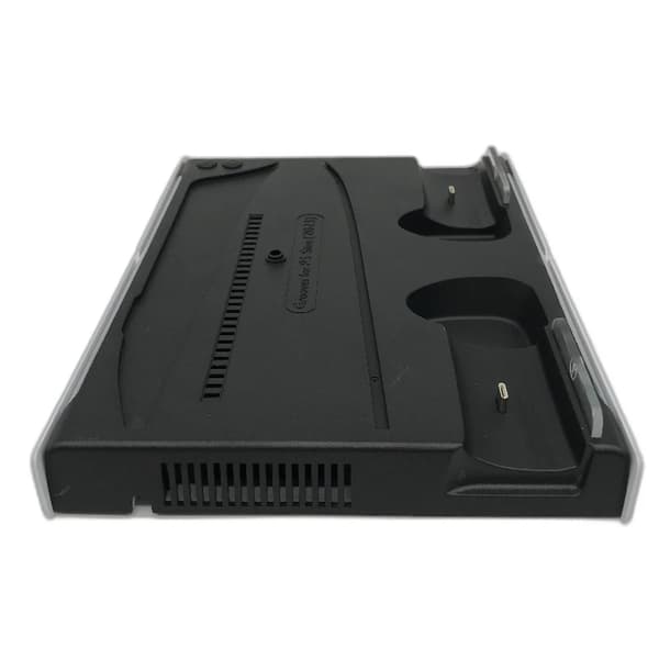 P5 Slim kølestativ med hovedtelefonkrog og 2 controller-opladningsporte (demo, hvid/sort)