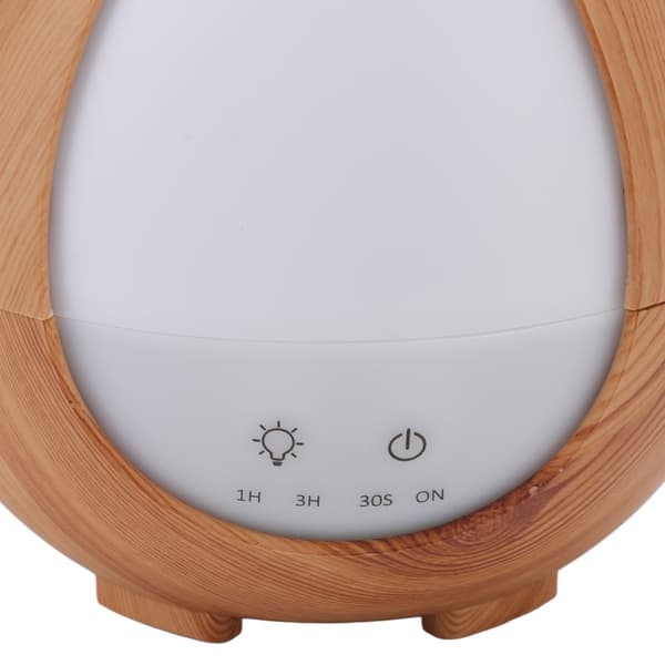 200 ml luftfugter med trækorn, farverigt LED-natlys, aromaterapi-diffuser med fjernbetjening, UK-stik