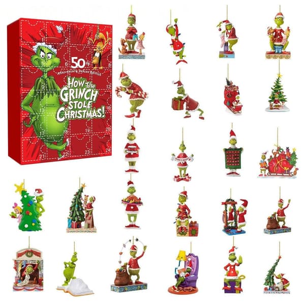 Julekalender Blind Box, Akryl Dyreanheng, 24-delt Tredekorasjonsgave