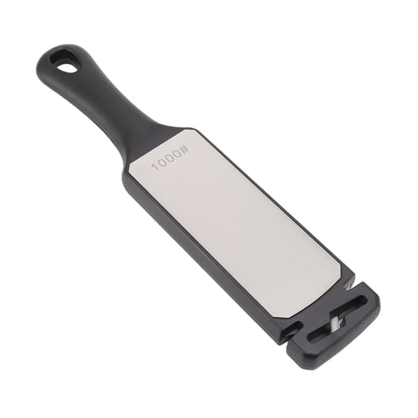 Dobbeltsidet knivsliber, smergelslibesten, multifunktionelt køkkenredskab, sort