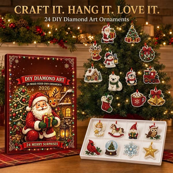 Jul 24-dages nedtællingsjulekalender Akryl DIY Diamantmaleri Ornament B