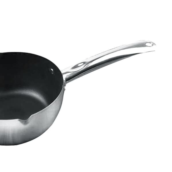 Nonstick Saucepan i rustfrit stål, 20 cm, Lille gryde med hældetud, Japansk stil