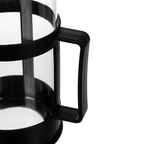Franskpresse kaffe- og tekoker, 1L, svart, glass, filter i rustfritt stål