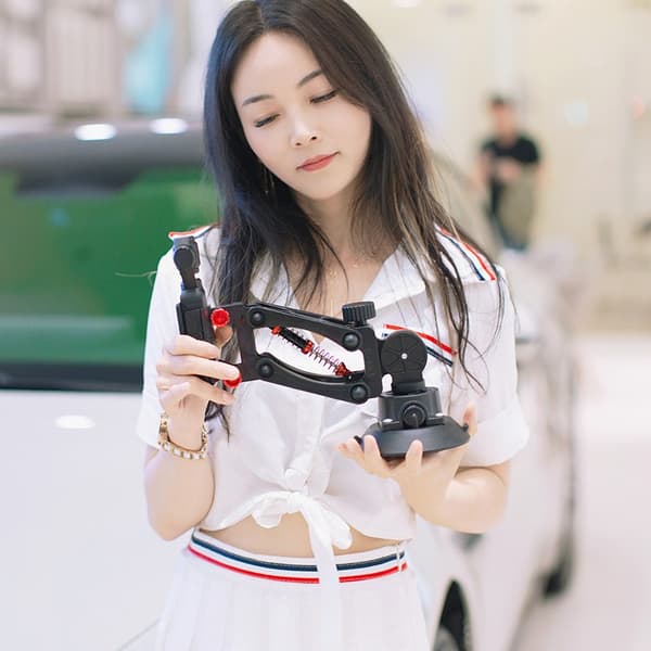 Stødabsorberende bilmonteringsstabilisator til DJI Osmo Pocket 3, 60 kg sugekop, sort