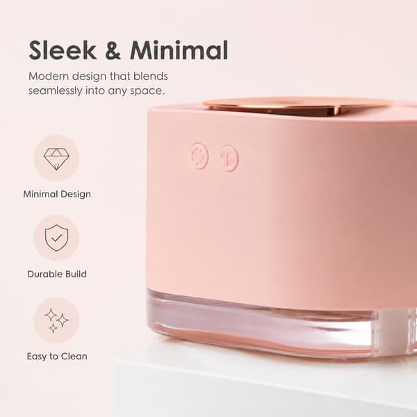 Mini USB-bordluftfugter, roterende planet-natlampe, rosa, spray til hjemmet