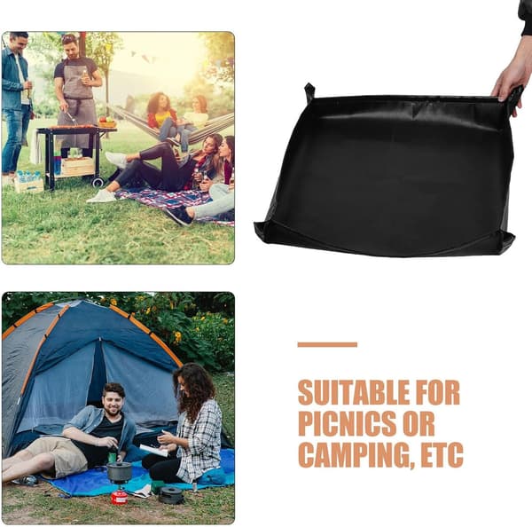 Stor Brannsikker Silikon BBQ-matte - Varmebestandig Utendørs Grilltilbehør for Terrasse, Camping