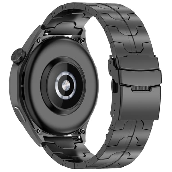 Titanium urrem til 22 mm Smartwatch, sort, sikkerhedslås, rustfrit stål