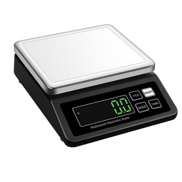 Digital køkkenvægt, sort, 10 kg/1 g, rustfrit stål, USB genopladelig, præcision Black