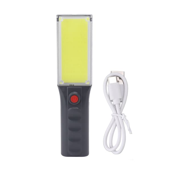 Oppladbar LED-arbeidslampe, magnetisk, COB-panel, bærbar med hengekrok, høy lysstyrke