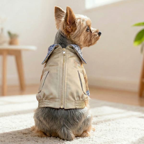 Rutig kavajjacka för husdjur för hundar katter, ny stil för vår sommar, Teddy Bichon