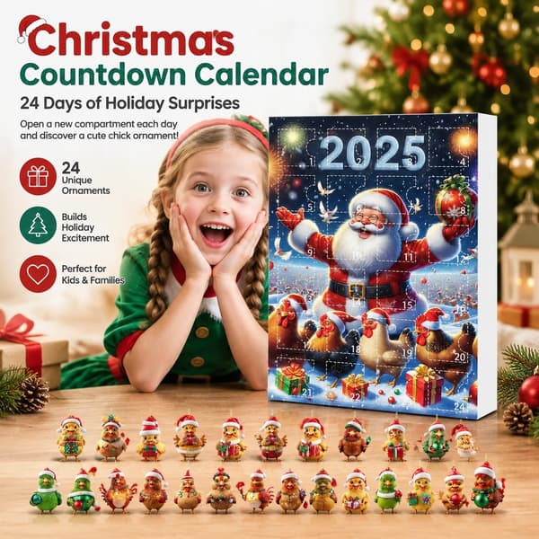 Julekalender 24-dagers adventskalender med dyreanheng, stil H