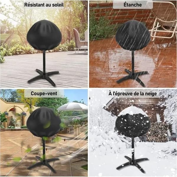 50 cm Oxford BBQ Grillovertræk, Vandtæt, Rivfast, Lysægte med Justerbar Snøre