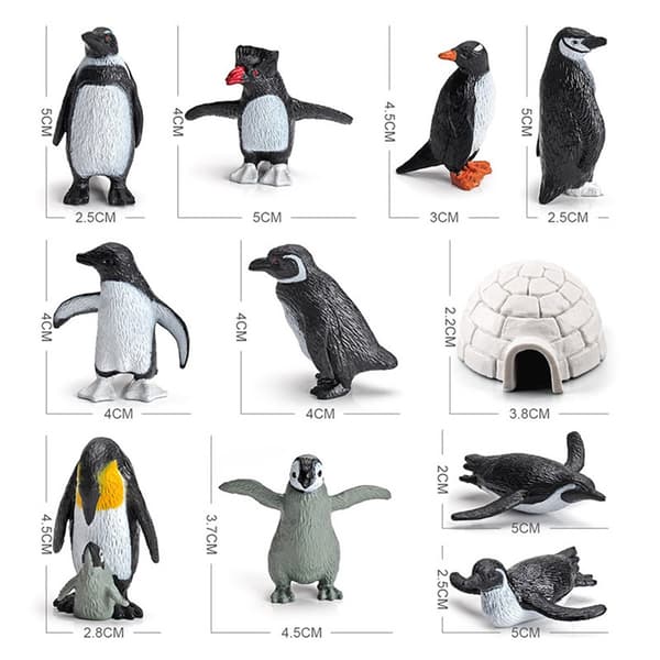 11 STK PVC Pingvinfigurer, Søde Simulations Havdyrlegetøj, Børns Kognitive Ornamenter