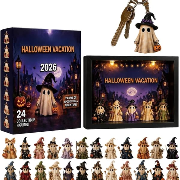 Halloween Spøgelsesvedhæng Julekalender, Akryl, 26x18x3cm, Spøgelse 2