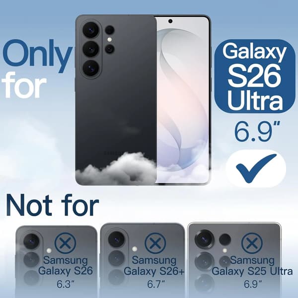 Magnetisk etui til Samsung Galaxy S26 Ultra, TPU PC Bumper, Klar bagside, MagSafe-kompatibel, Sort