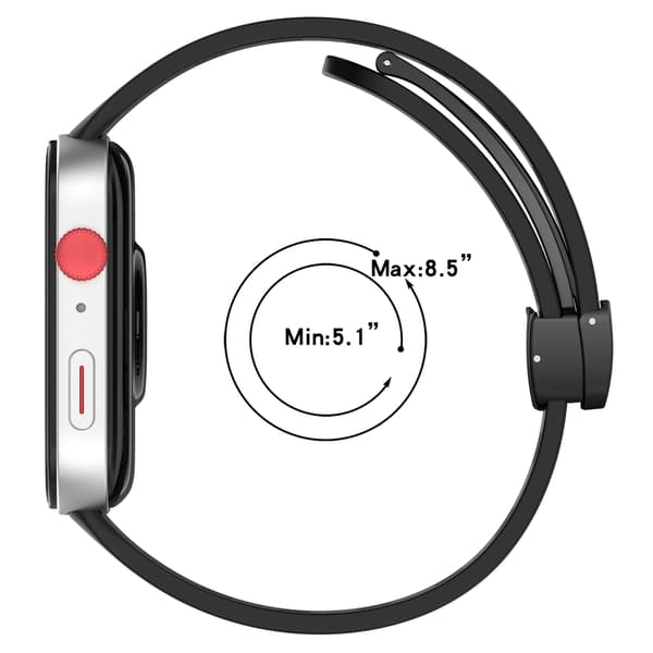 Åndbar silikone urrem til Huawei Watch Fit 3, magnetisk lås, sort