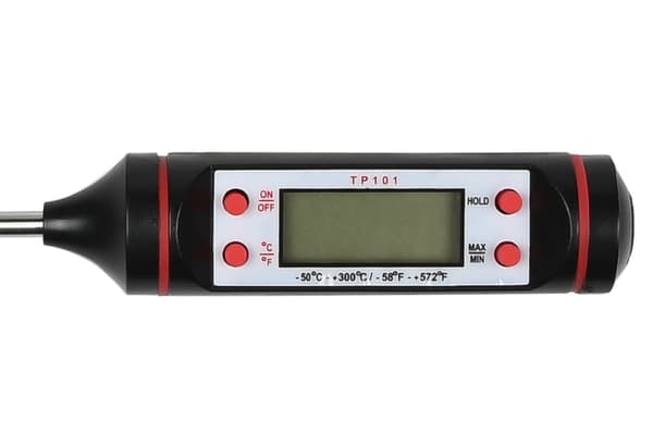 Digitalt køkkentermometer, rustfrit stål, -50°C til 300°C, automatisk slukning, fødevaresikkert