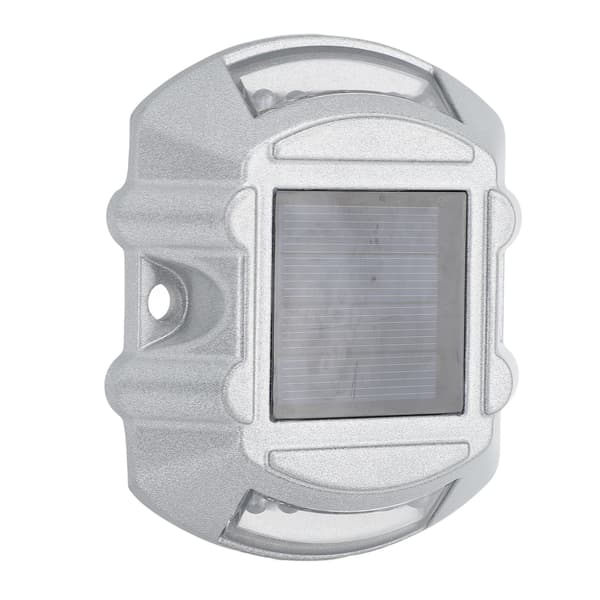 Solar dækbelysning, blå, aluminiumslegering, LED-vejstud med høj lysstyrke til udendørs sti, gangbro, trappe