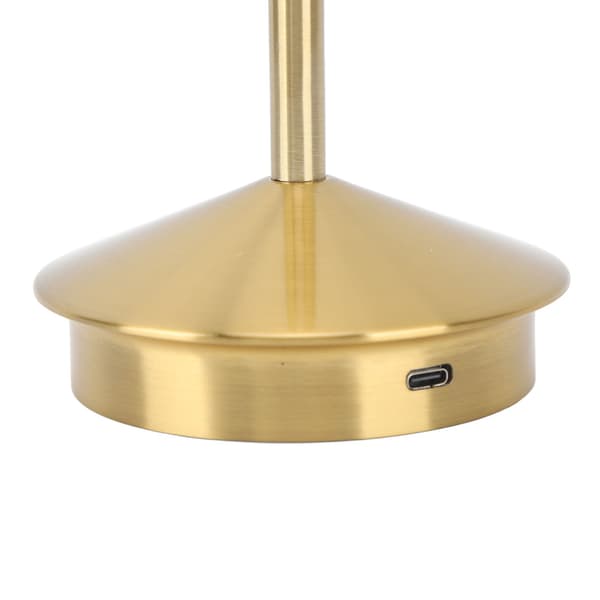 Oppladbar LED-bordlampe, gull, 2000mAh trådløs, USB C, 3 moduser dimbar, bærbar nattbordslampe