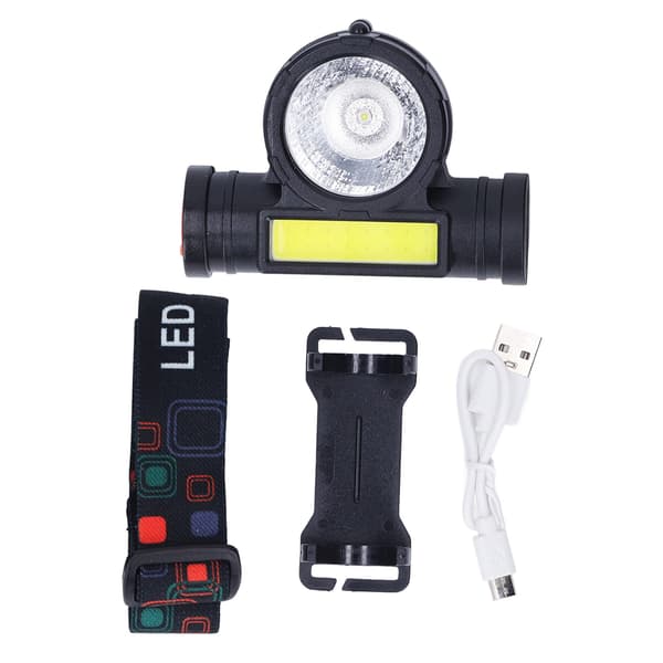 Genopladelig LED-pandelygte, Dobbelt COB-lys, til Camping, Fiskeri & Udendørs
